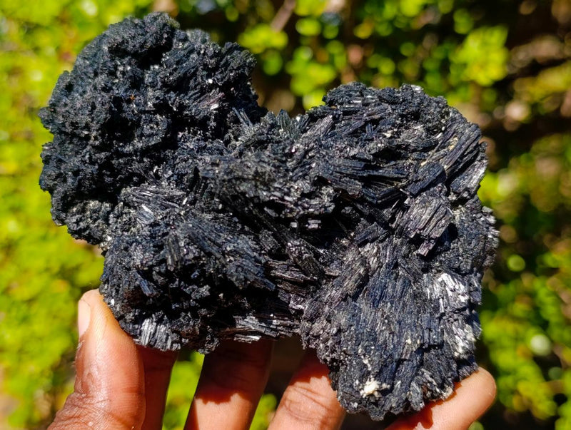 Natural Large Schorl Black Tourmaline Cluster Specimens x 2 From Erongo, Namibia - Toprock Gemstones and Minerals 