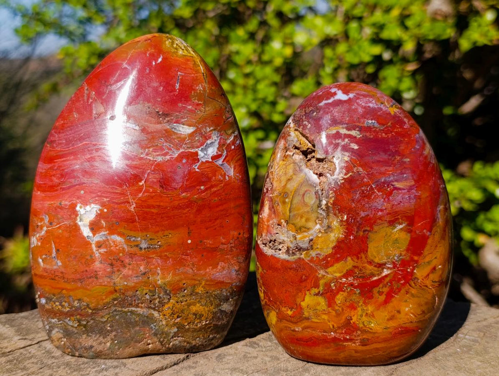 Polished Red Jasper Standing Display Pieces x 3 From Madagascar - Toprock Gemstones and Minerals 