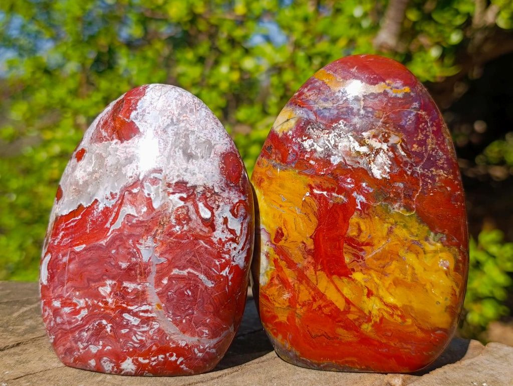 Polished Red Jasper Standing Display Pieces x 3 From Madagascar - Toprock Gemstones and Minerals 
