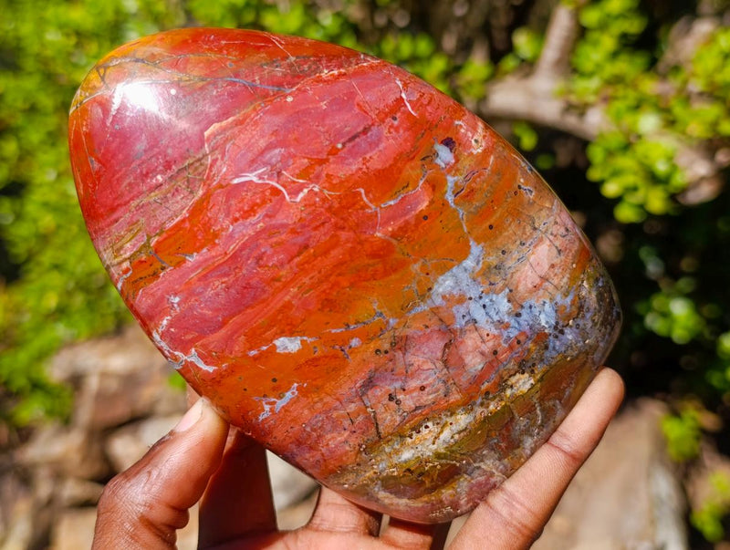 Polished Red Jasper Standing Display Pieces x 3 From Madagascar - Toprock Gemstones and Minerals 
