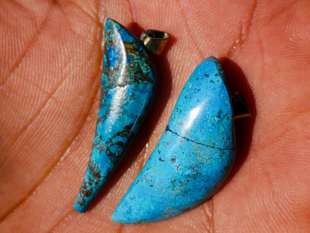 Hand Made Shattuckite Pendants x 24 From Congo - Toprock Gemstones and Minerals 