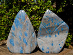 Polished Blue Spotted Spinel in Quartz Standing Display Pieces x 2 From Madagascar - Toprock Gemstones and Minerals 