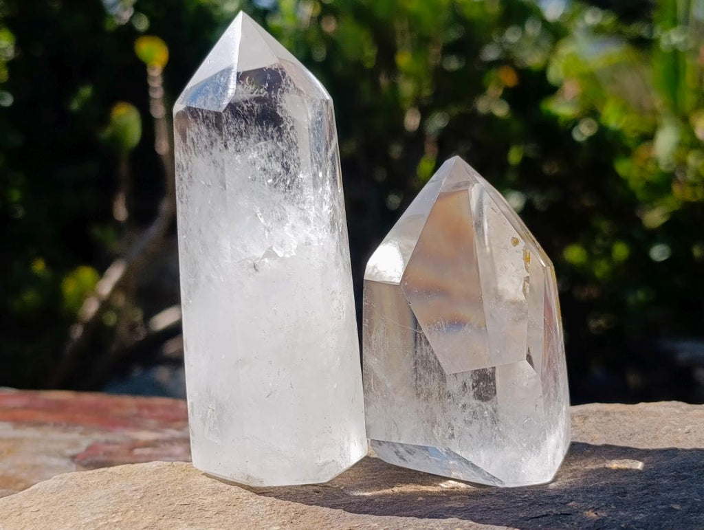 Polished Clear Quartz Crystals x 6 From Madagascar - Toprock Gemstones and Minerals 