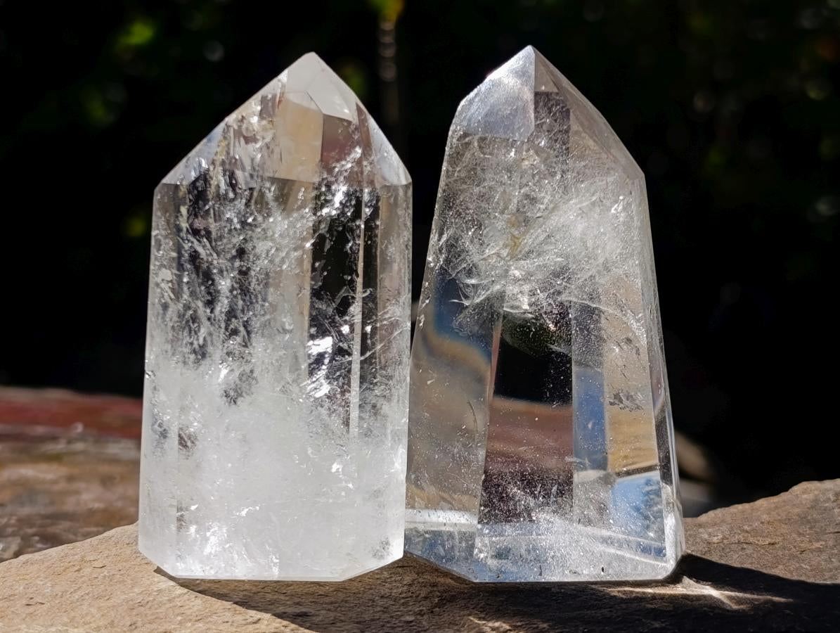 Polished Clear Quartz Crystals x 6 From Madagascar - Toprock Gemstones and Minerals 
