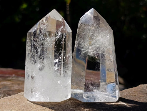 Polished Clear Quartz Crystals x 6 From Madagascar - Toprock Gemstones and Minerals 