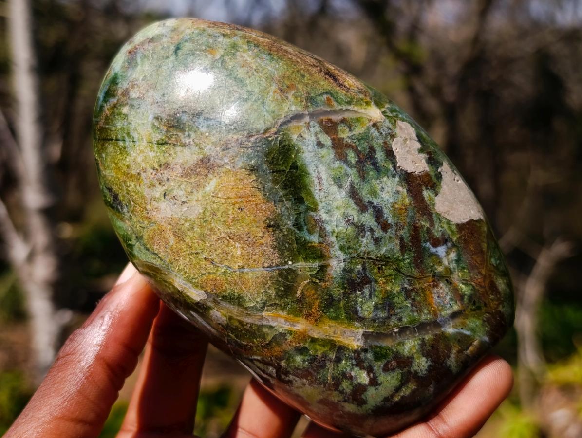 Polished Green Chrysoprase Standing Display Pieces x 2 From Ambatondrazaka, Madagascar - Toprock Gemstones and Minerals 