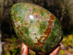 Polished Green Chrysoprase Standing Display Pieces x 2 From Ambatondrazaka, Madagascar - Toprock Gemstones and Minerals 