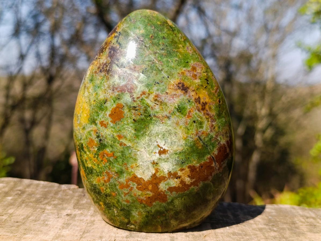 Polished Green Chrysoprase Standing Display Pieces x 2 From Ambatondrazaka, Madagascar - Toprock Gemstones and Minerals 