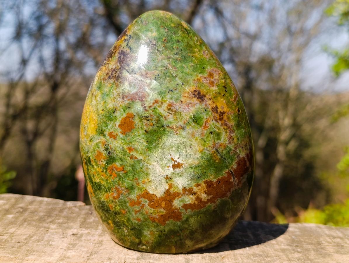 Polished Green Chrysoprase Standing Display Pieces x 2 From Ambatondrazaka, Madagascar - Toprock Gemstones and Minerals 