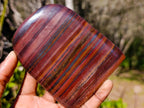 Polished Banded Tiger Iron Standing Display Pieces x 3 From South Africa - Toprock Gemstones and Minerals 