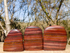 Polished Banded Tiger Iron Standing Display Pieces x 3 From South Africa - Toprock Gemstones and Minerals 