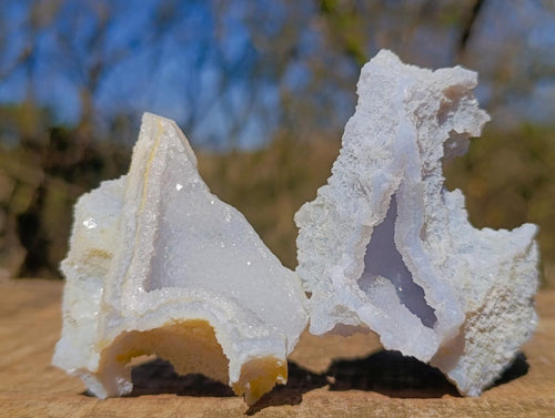 Natural Etched Blue Chalcedony Specimens x 12 From Nsanje, Malawi - Toprock Gemstones and Minerals 