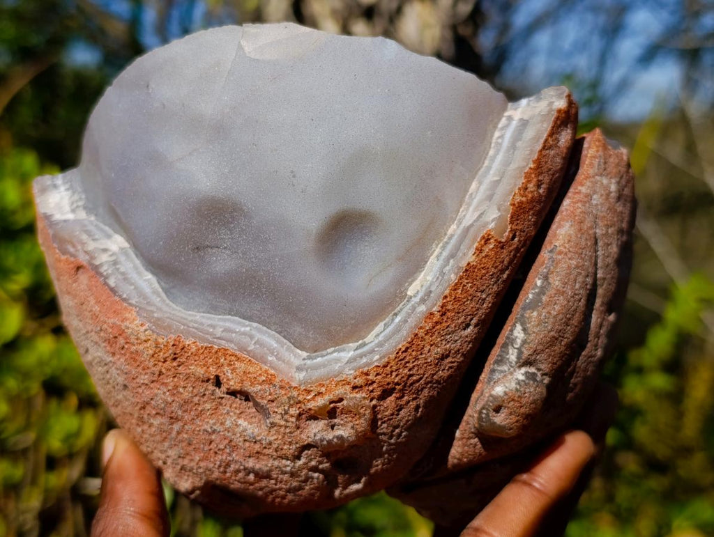Polished One Side Red Large Shashe River Agate Nodule x 1 From Shashe River, Zimbabwe - Toprock Gemstones and Minerals 