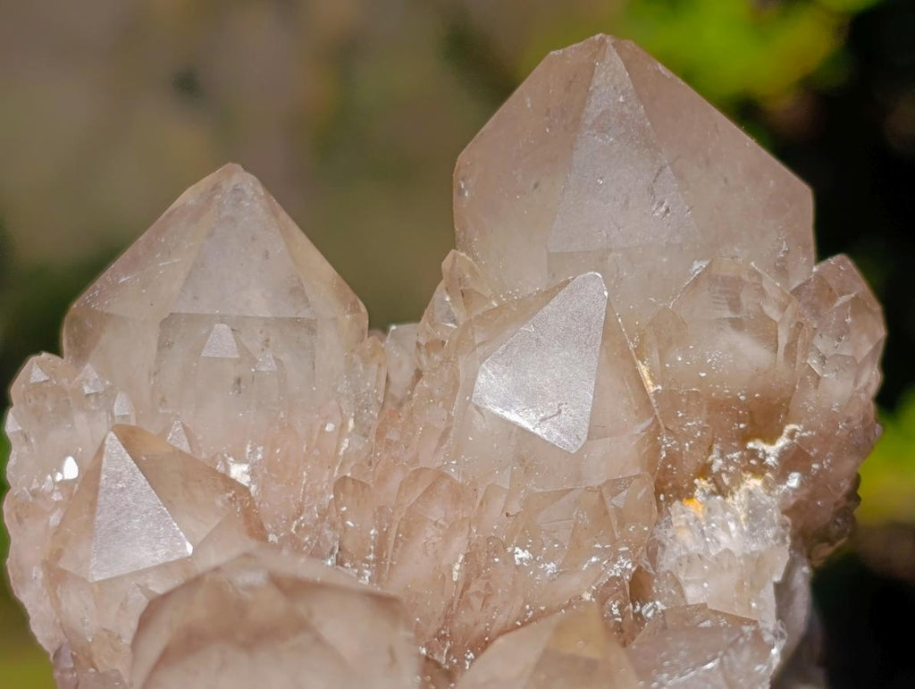 Natural Cascading White Phantom Smokey Luena Quartz Clusters x 3 From Luena, Congo - Toprock Gemstones and Minerals 