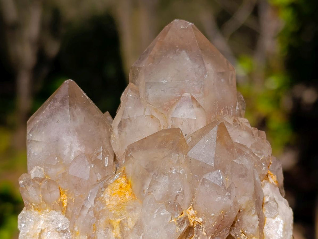 Natural Cascading White Phantom Smokey Luena Quartz Clusters x 3 From Luena, Congo - Toprock Gemstones and Minerals 