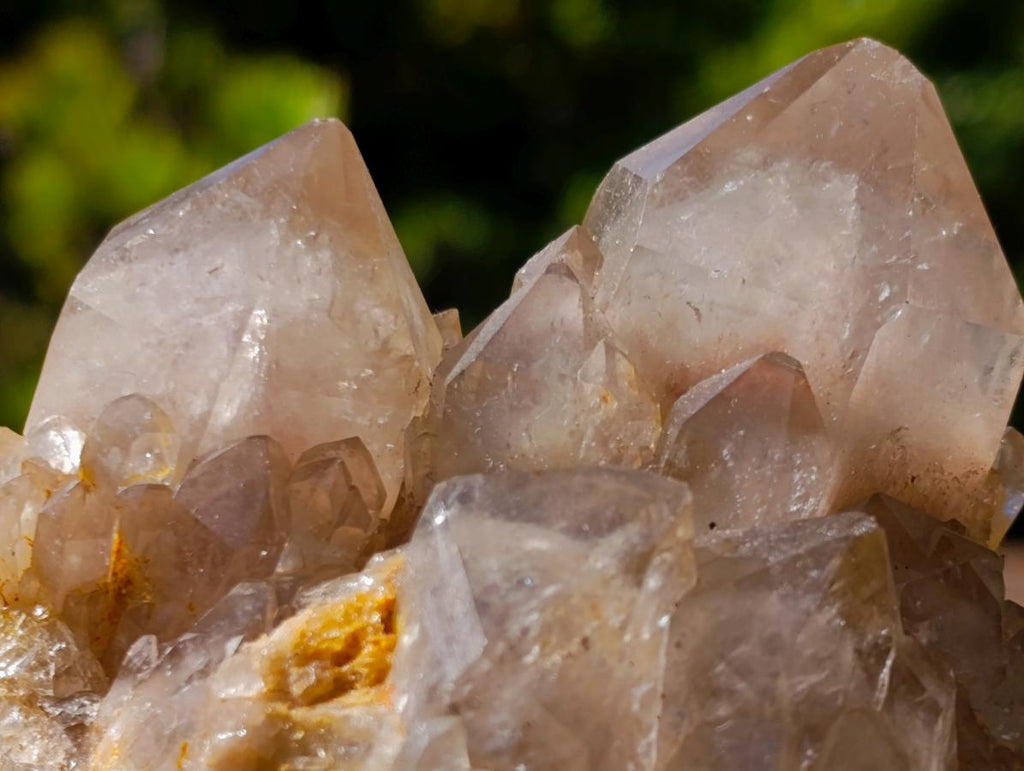 Natural Cascading White Phantom Smokey Luena Quartz Clusters x 3 From Luena, Congo - Toprock Gemstones and Minerals 