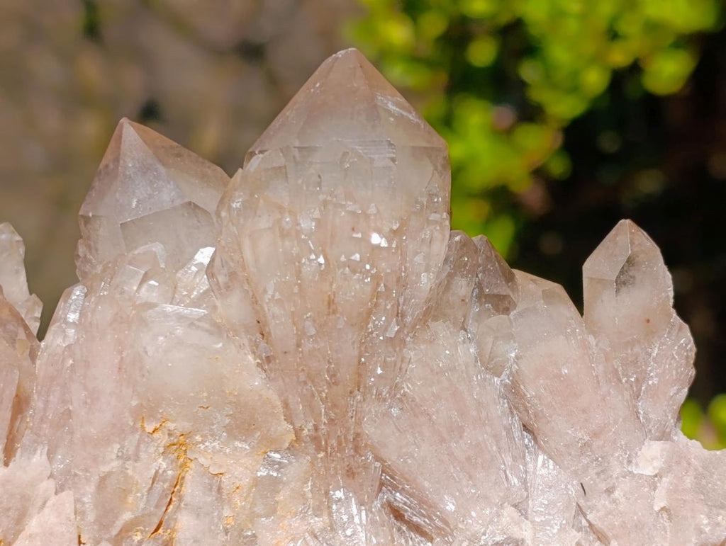 Natural Cascading White Phantom Smokey Luena Quartz Clusters x 3 From Luena, Congo - Toprock Gemstones and Minerals 