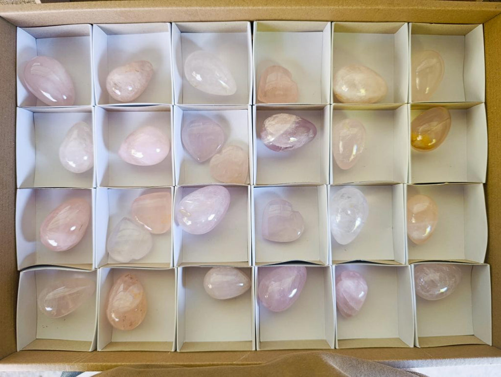 Polished Mini Gemmy Rose Quartz Eggs x 26 From Madagascar - Toprock Gemstones and Minerals 