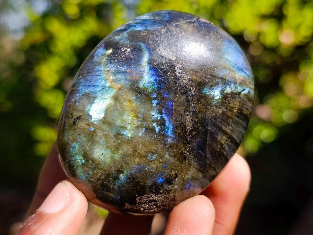 Polished Labradorite Palm Stones x 12 From Madagascar - Toprock Gemstones and Minerals 