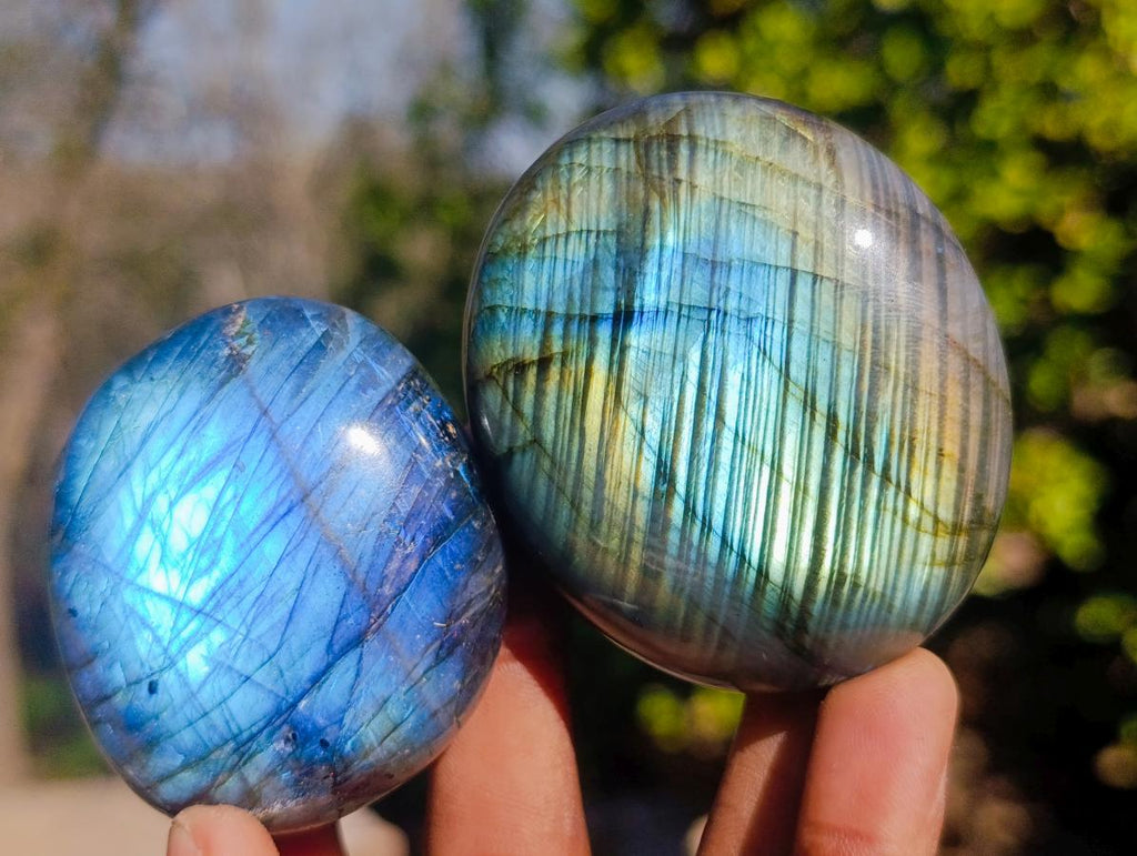Polished Labradorite Palm Stones x 12 From Madagascar - Toprock Gemstones and Minerals 