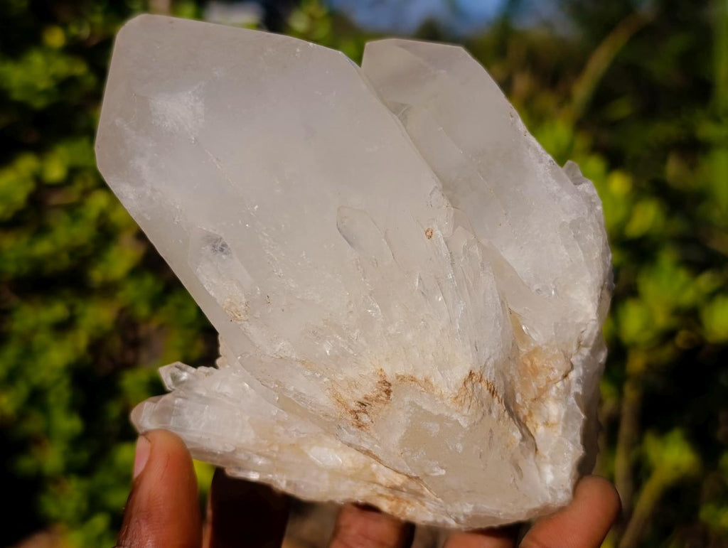 Natural White Malagasy Quartz Clusters x 3 From Madagascar - Toprock Gemstones and Minerals 