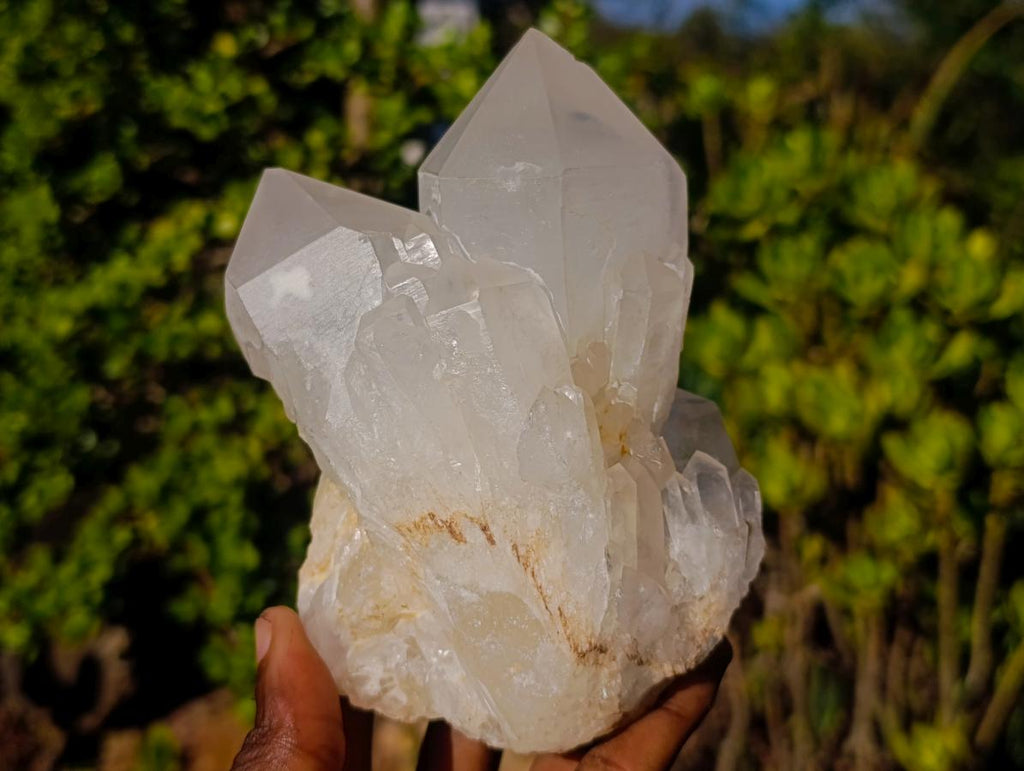 Natural White Malagasy Quartz Clusters x 3 From Madagascar - Toprock Gemstones and Minerals 