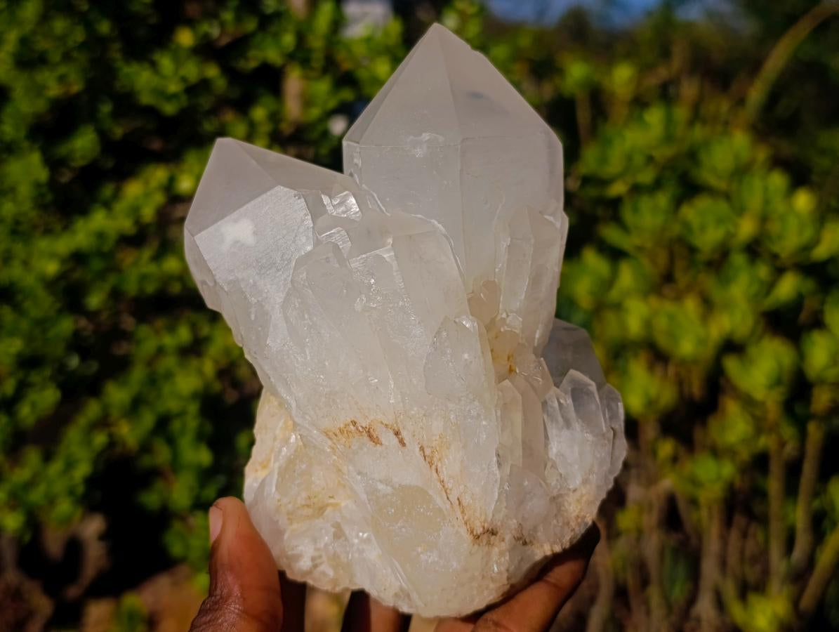 Natural White Malagasy Quartz Clusters x 3 From Madagascar - Toprock Gemstones and Minerals 