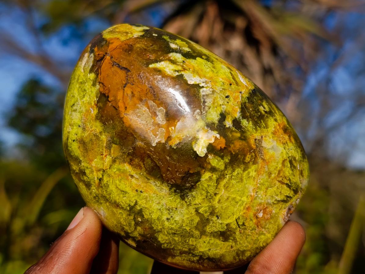 Polished Green Opal Standing Display Pieces x 6 From Betroka, Madagascar - Toprock Gemstones and Minerals 