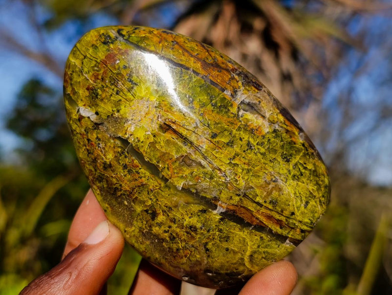 Polished Green Opal Standing Display Pieces x 6 From Betroka, Madagascar - Toprock Gemstones and Minerals 