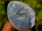 Polished and Natural Small Blue Celestite Eggs x 12 From Sakoany, Madagascar - Toprock Gemstones and Minerals 
