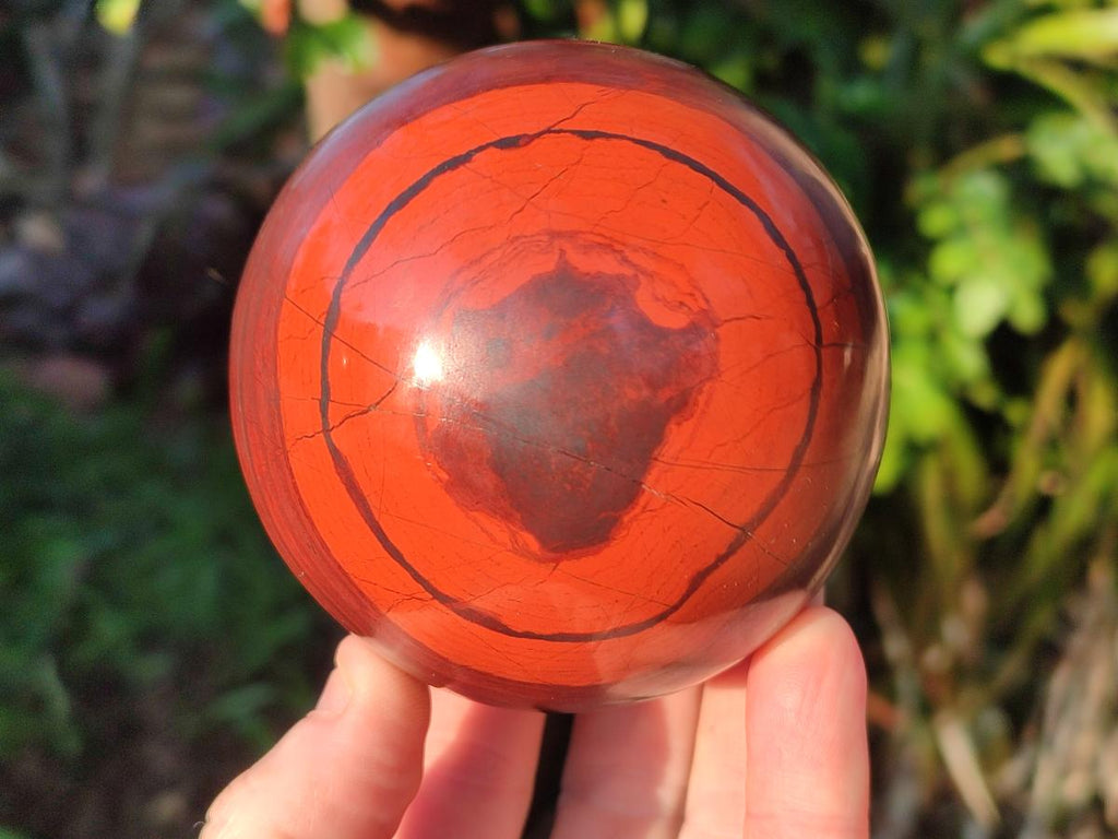 Polished Banded Red Jasper Spheres with Siliver Hematite x 2 From Zimbabwe - Toprock Gemstones and Minerals 