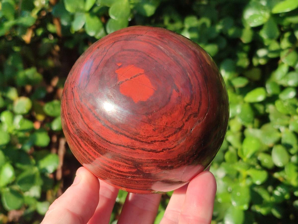 Polished Banded Red Jasper Spheres with Siliver Hematite x 2 From Zimbabwe - Toprock Gemstones and Minerals 