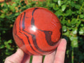 Polished Banded Red Jasper Spheres with Siliver Hematite x 2 From Zimbabwe - Toprock Gemstones and Minerals 