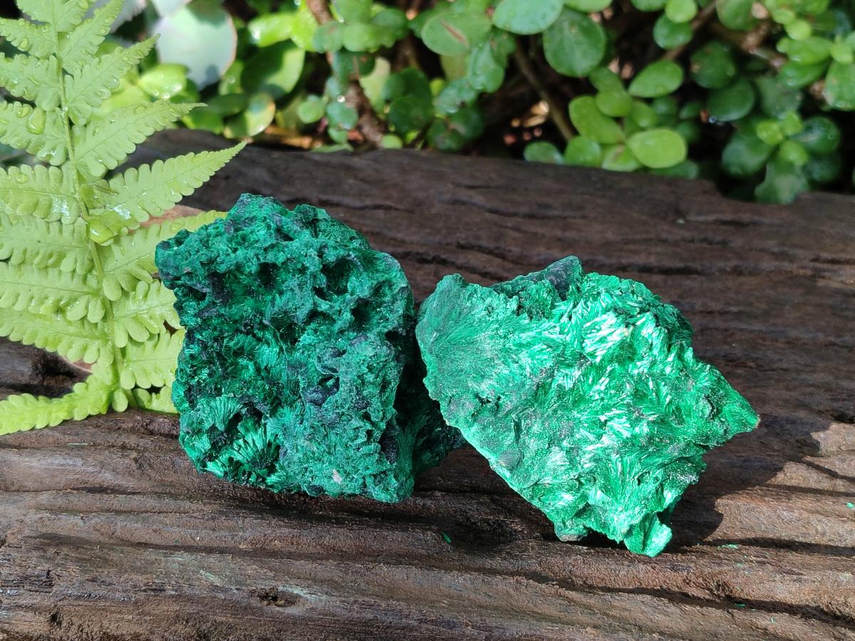 Natural Silky Malachite Specimens x 6 From Kasompe, Congo - Toprock Gemstones and Minerals 