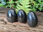 Polished Black Basalt Eggs x 6 From Madagascar - Toprock Gemstones and Minerals 