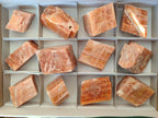 Natural Rhombohedral Sunset Deep Orange Calcite Specimens x 12 From Spitzkop, Namibia - Toprock Gemstones and Minerals 