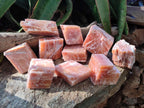 Natural Rhombohedral Sunset Deep Orange Calcite Specimens x 12 From Spitzkop, Namibia - Toprock Gemstones and Minerals 