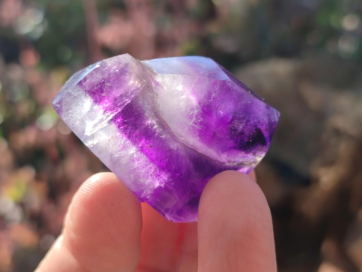 Polished Dark Purple Window Amethyst Crystals x 35 From Akansobe, Madagascar - Toprock Gemstones and Minerals 