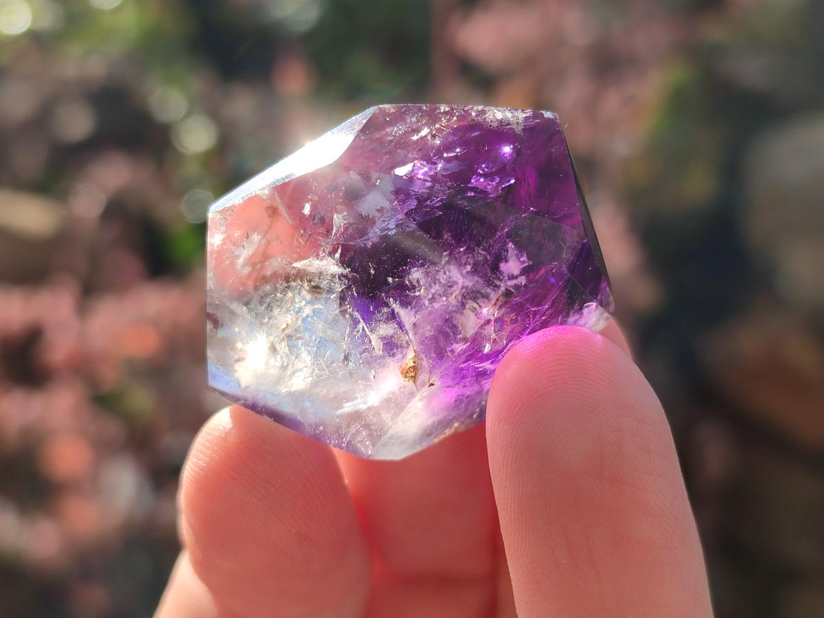 Polished Dark Purple Window Amethyst Crystals x 35 From Akansobe, Madagascar - Toprock Gemstones and Minerals 