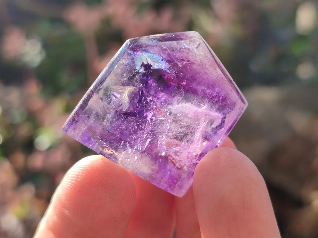 Polished Dark Purple Window Amethyst Crystals x 35 From Akansobe, Madagascar - Toprock Gemstones and Minerals 