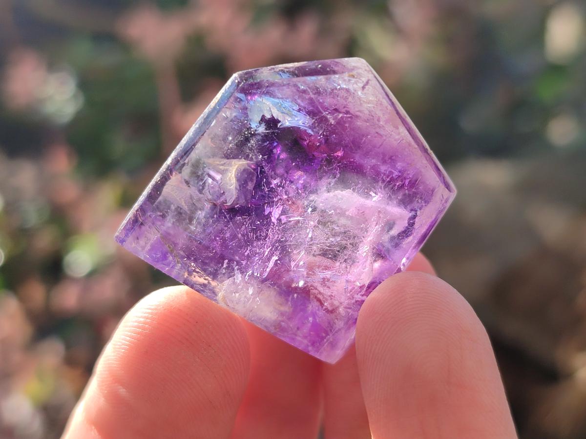 Polished Dark Purple Window Amethyst Crystals x 35 From Akansobe, Madagascar - Toprock Gemstones and Minerals 