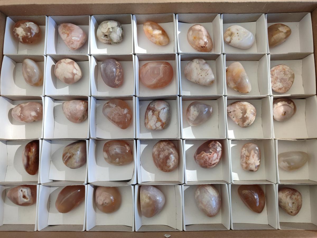 Polished Mini Flower Agate Free Forms x 35 From Antsahalova, Madagascar - Toprock Gemstones and Minerals 