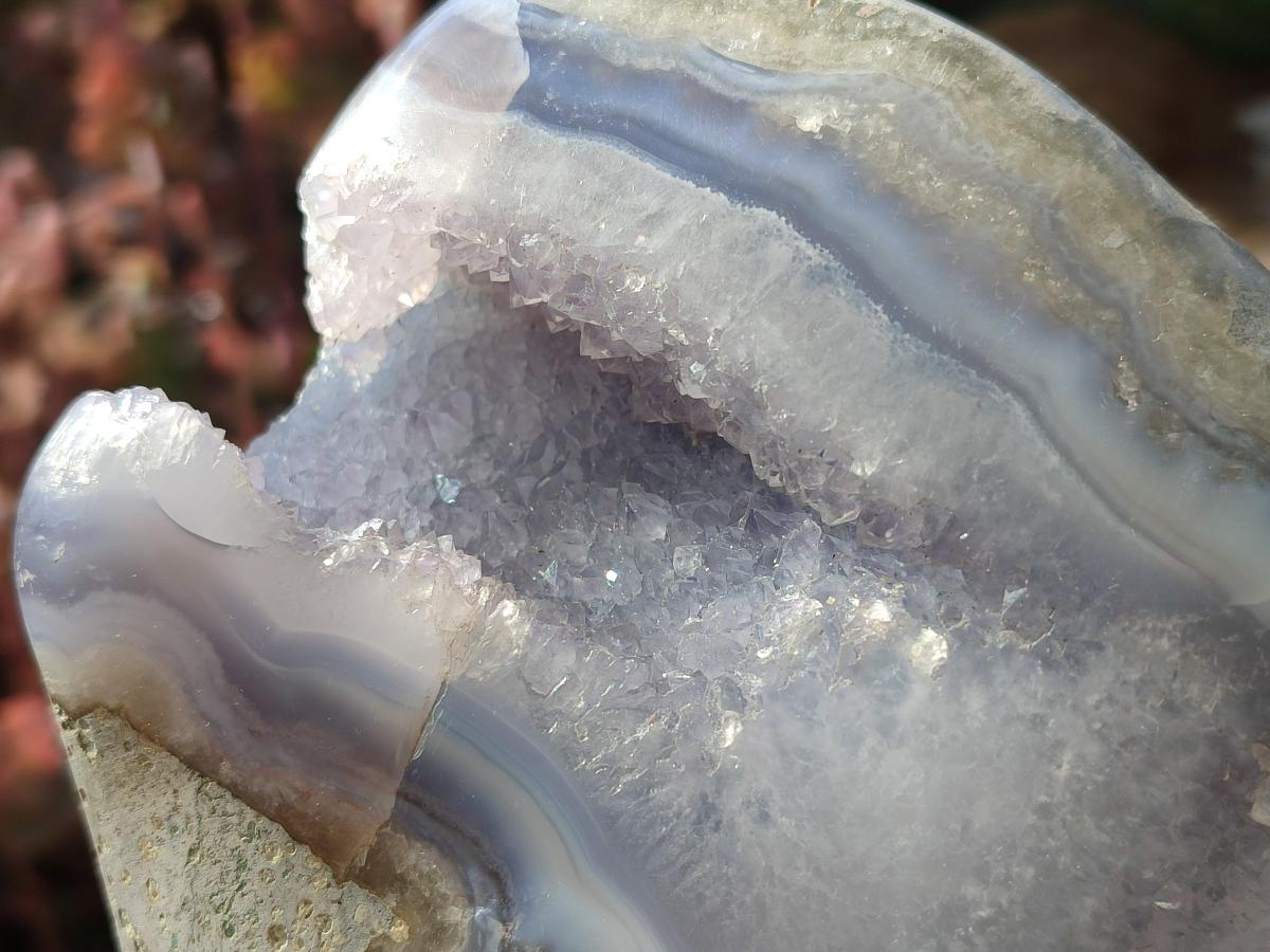 Polished Large Blue Lace Agate Standing Display Piece x 1 From Nsanje, Malawi - Toprock Gemstones and Minerals 