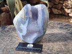 Polished Large Blue Lace Agate Standing Display Piece x 1 From Nsanje, Malawi - Toprock Gemstones and Minerals 