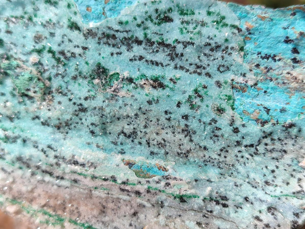 Natural Drusy Coated Chrysocolla Specimens with Heterogenite and Malachite x 3 From Lupoto Mine, Congo - Toprock Gemstones and Minerals 