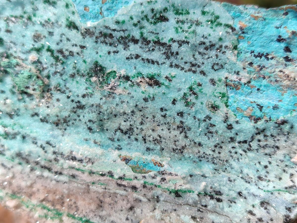 Natural Drusy Coated Chrysocolla Specimens with Heterogenite and Malachite x 3 From Lupoto Mine, Congo - Toprock Gemstones and Minerals 