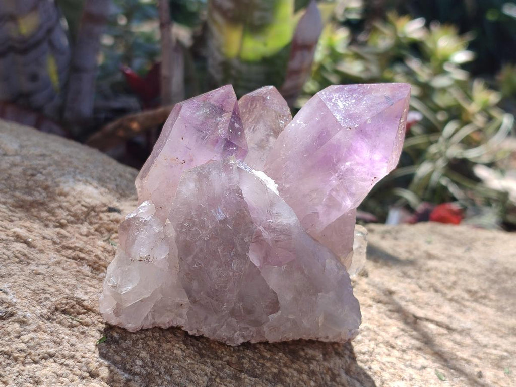 Natural Jacaranda Amethyst Crystal Clusters x 3 From Mumbwa, Zambia - Toprock Gemstones and Minerals 