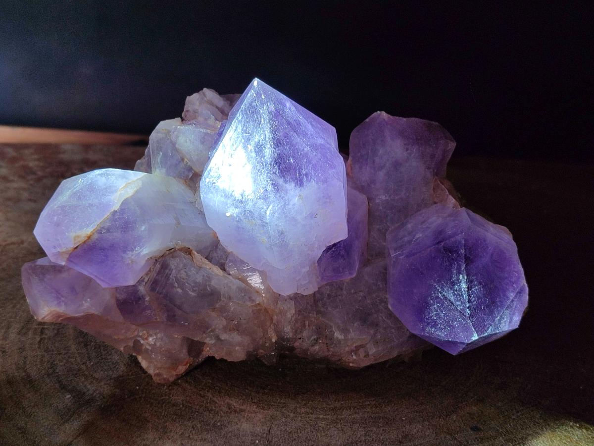 Natural Jacaranda Amethyst Crystal Clusters x 3 From Mumbwa, Zambia - Toprock Gemstones and Minerals 