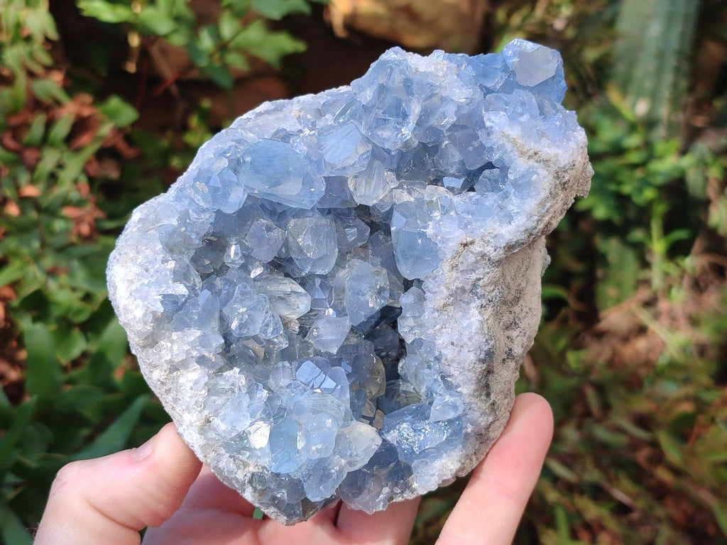 Natural Blue Celestite Geode Specimens x 2 From Sakoany, Madagascar - Toprock Gemstones and Minerals 