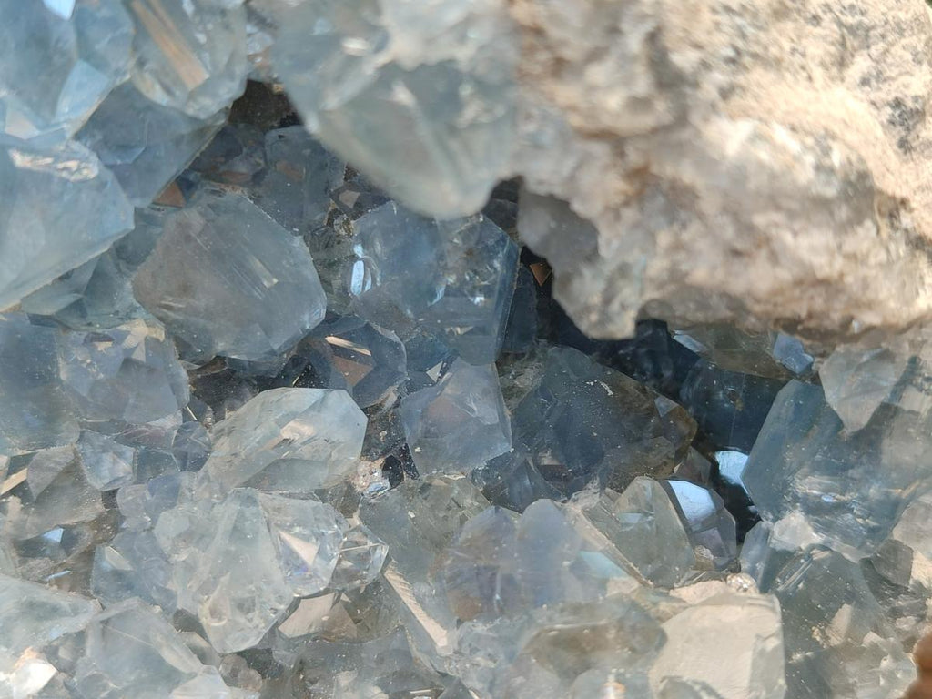 Natural Blue Celestite Geode Specimens x 2 From Sakoany, Madagascar - Toprock Gemstones and Minerals 